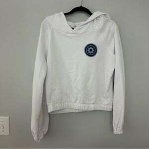 White Hoodie with Blue Emblem